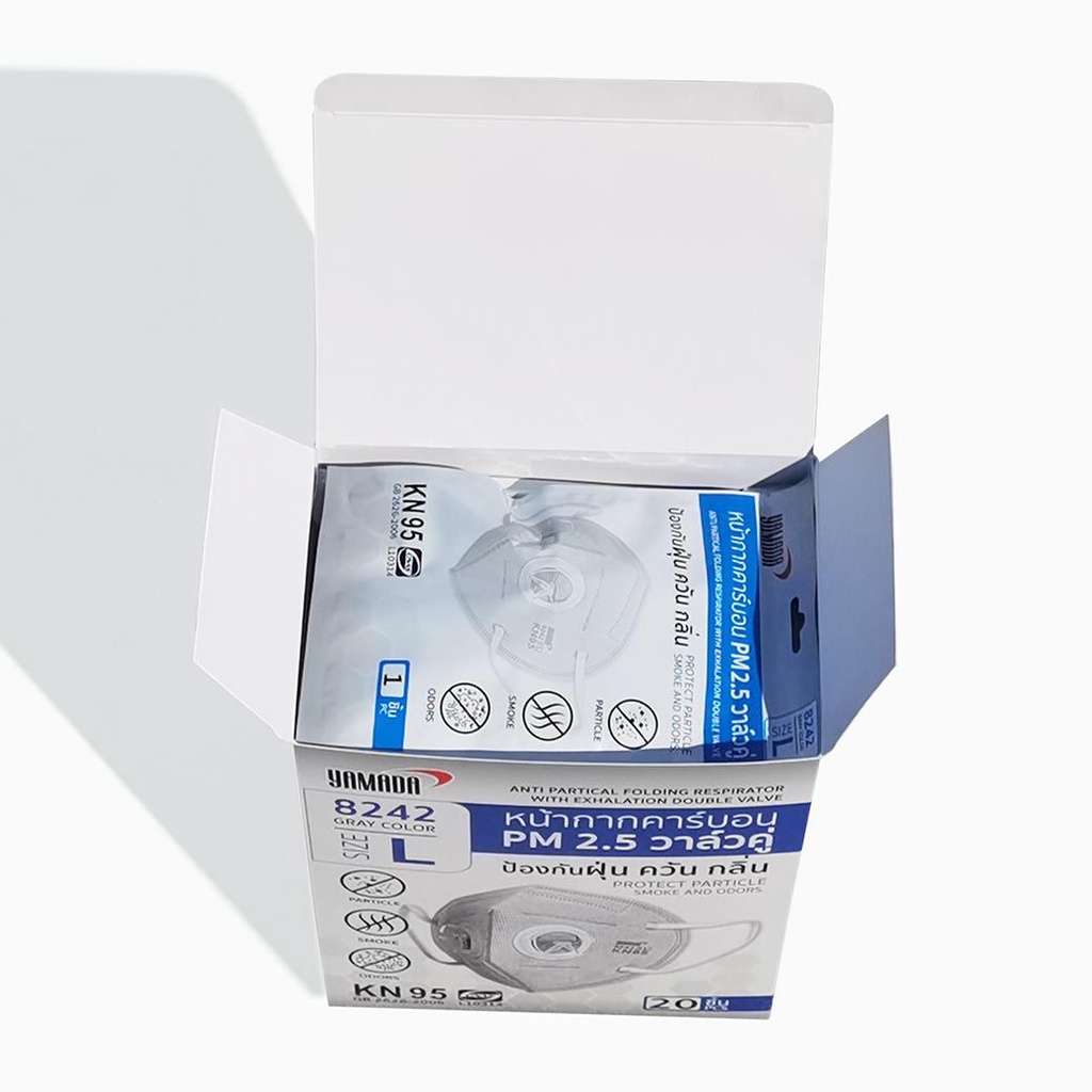 หน้ากากอนามัย YAMADA หน้ากากคาร์บอน วาล์วคู่ ยามาดะ PM2.5 รุ่น 8242 ***(ยกกล่อง 20 ชิ้น)*** - รูปที่ 3