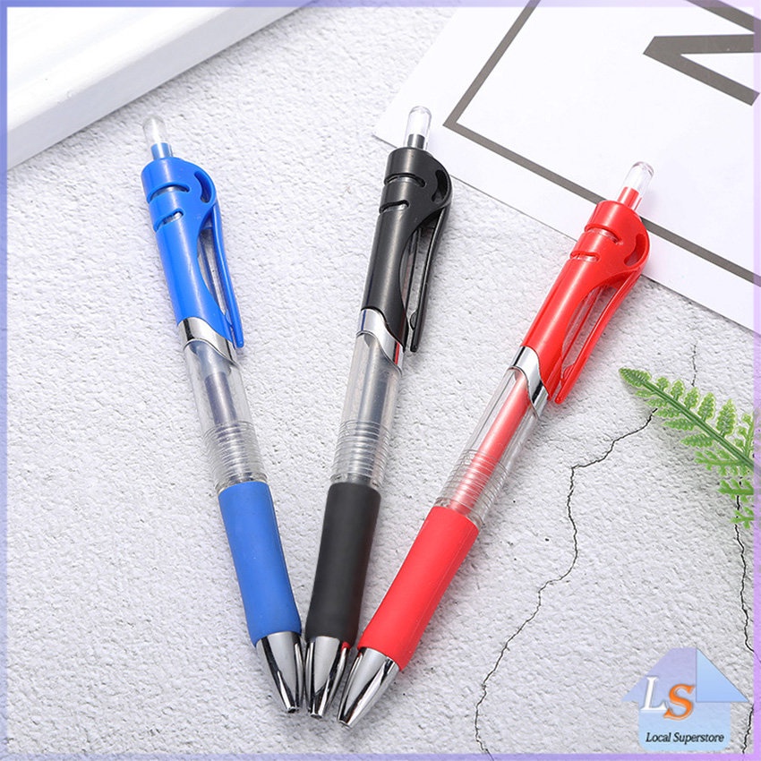 ปากกา"แบบกด" ขนาด 0.5 mm มีสามสี ปากกาเจล เครื่องใช้สำนักงาน เขียนลื่นมาก เครื่องเขียนนักเรียน gel pen