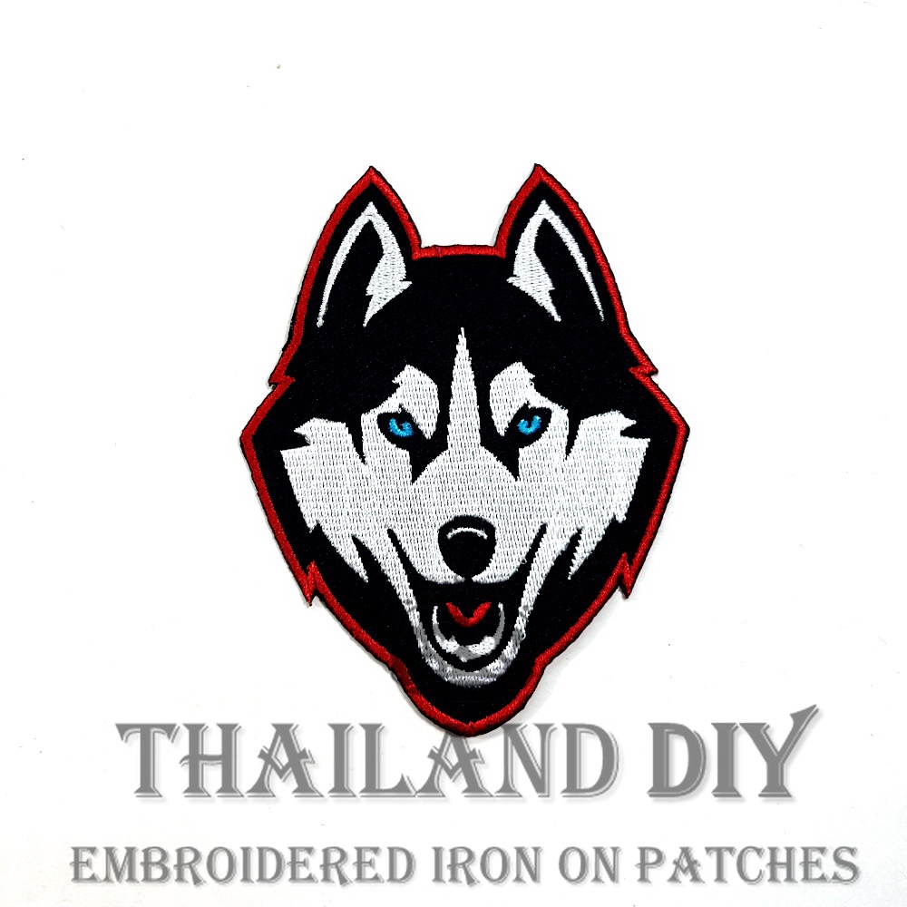 🐺 ตัวรีดติดเสื้อหัวหมาป่า Patch งานปักคุณภาพดี ลายสวย WOP DIY สำหรับตกแต่งกระเป๋า เสื้อผ้า