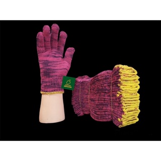 ถุงมือPp / Pp Gloves แพค1โหล (12คู่) สีชมพู ลาย