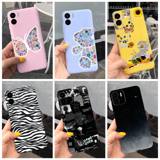 เคสโทรศัพท์ซิลิโคน TPU แบบนิ่ม พิมพ์ลายผีเสื้อ และดอกไม้น่ารัก สําหรับ Xiaomi Redmi A1 Redmi A1+ 2022 RedmiA1 A 1 Plus 4G