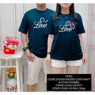 [S-5XL]ผ้าฝ้าย 100% Km-cp225 เสื้อยืด ผ้าฝ้าย พิมพ์ลาย MICKEY LOVE COMBED