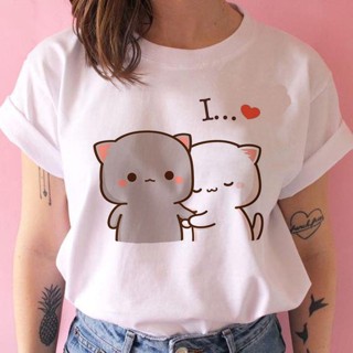 Women Cartoon Print Cute Cat Kawaii Tshirt Anime Print Tshirts Clothes Graphic Female Top T Shirt Ladies Tee Women_07