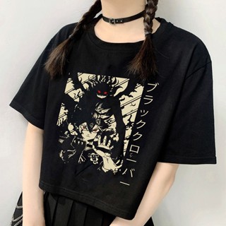 T Shirs 2021 Vintage Japanese Anime Fantasy Clover Arts Black Manga Otaku T-Shirt summer casual stretch loose t-shi_01