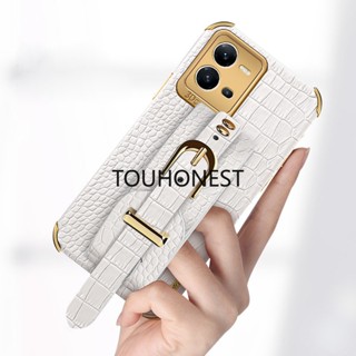 เคส Vivo V23 Pro เคส Vivo V25 Pro เคส Vivo V21 เคส Vivo V21E Cover Vivo V20 Pro Casing Luxury Shockproof Softcase Crocodile Pattern Leather Wrist Strap Phone Case โทรศัพท์มือถือ หนังจระเข้ แบบนิ่ม ป้องกันกระแทก พร้อมสายคล้องข้อมือ หรูหรา สําหรับ