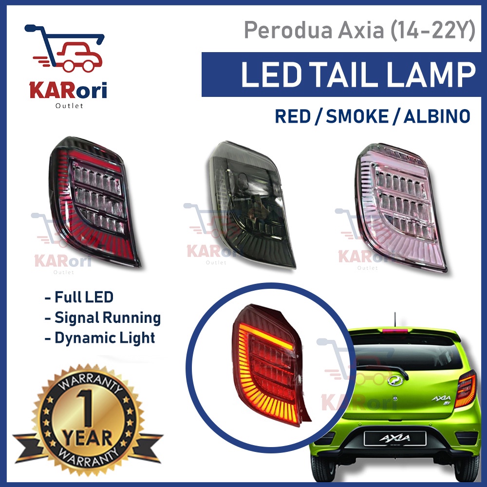 PERODUA AXIA 14-22Y โคมไฟหาง LED / TOYOTA WIGO TAIL LAMP (DRAGO SCALE) - 2 ชิ้น