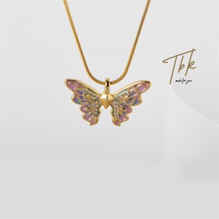 TBK Barbie สร้อยคอ ผีเสื้อ โซ่ สแตนเลส แฟชั่น ทอง necklace เอวผู้หญิง 18k เครื่องประดับ ไม่ลอกไม่ดํา สําหรับผู้หญิง 106n