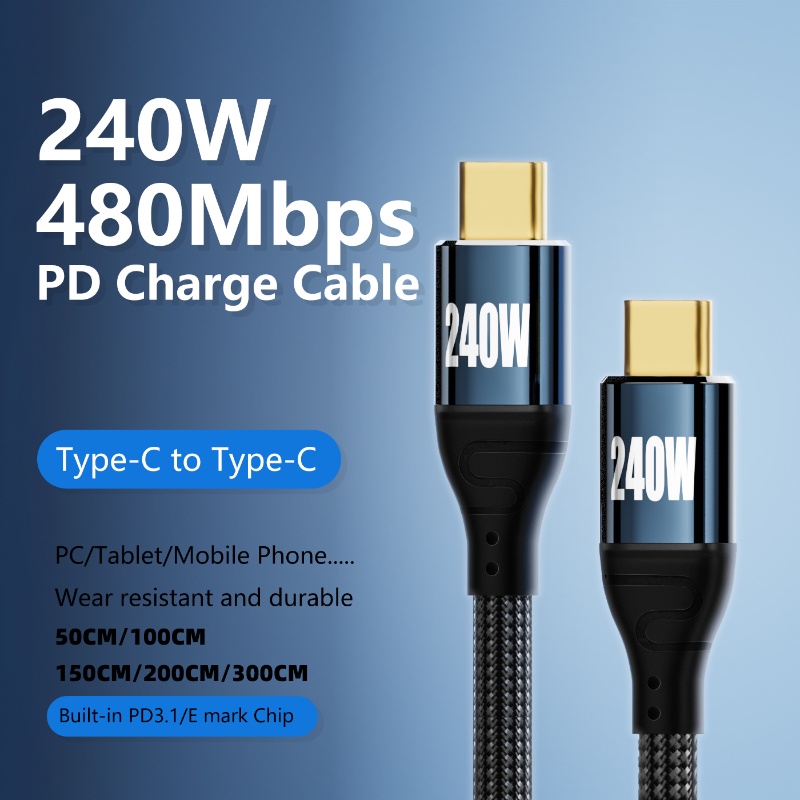 Pd 240W USB C ถึง USB Type C สาย Ultra Fast สายชาร์จ QC3.0 Fast Charger 48V 5A USB C สําหรับ Xiaomi 