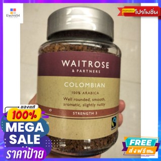 เครื่องดื่ม Waitrose Colombian Freeze Coffee  100g กาแฟสำเร็จรูปชนิดผง100กรัม เวทโทรส Waitrose Colombian Freez