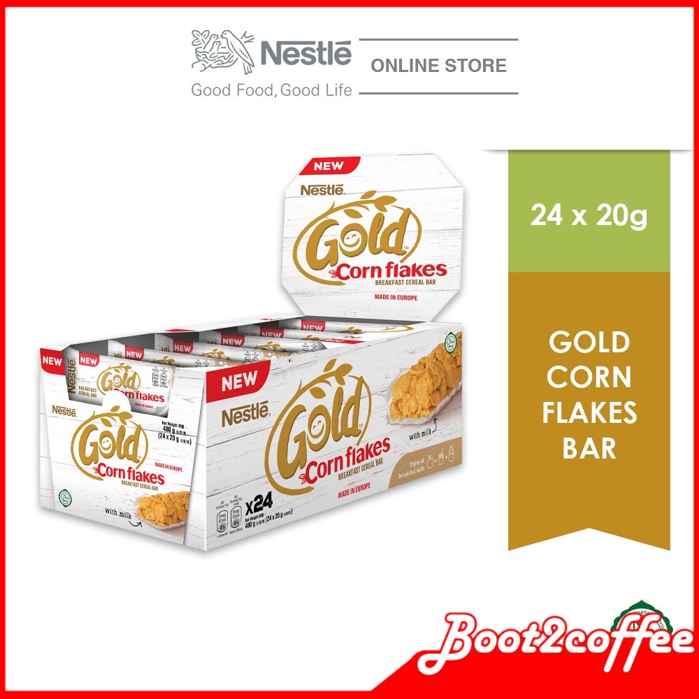 24 ชิ้น ต่อ กล่อง เนสท์เล่ โกลด์ คอร์นเฟลกส์ ซีเรียล ชนิดบาร์  Nestle Gold Cornflakes Bar 24