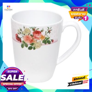 Mug แก้วน้ำเมลามีนมีหู อาโดนิส Flower Ware รุ่น C2352-3 ขนาด 3 นิ้ว สีขาว - ชมพูmelamine Mug Adonis Flower Ware No.C2352