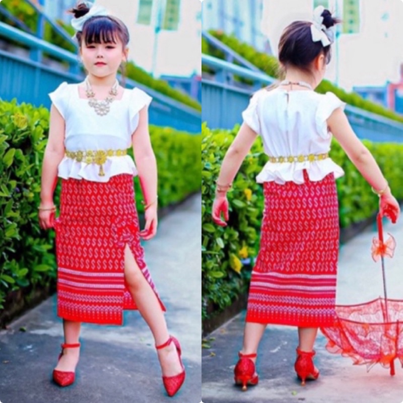 ✅พร้อมส่ง✅#ชุดไทยเด็กผู้หญิง#ชุดไทยประยุกต์(ไม่รวมเครื่องประดับ)#ing