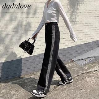 DaDulove💕 New Korean Version of Ins Gradient Jeans Niche Retro Straight-leg Pants High Waist Loose Wide-leg Pants