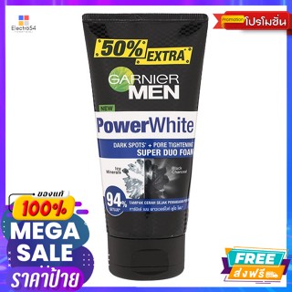 Garnier(การ์นิเย่) การ์นิเย่ เมน พาวเวอร์ ไวท์ ซูเปอร์ ดูโอ โฟม 150 มล. Garnier Men Power White Super Duo Foam 150 ml.ผล