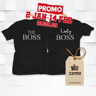 The Boss Lady Boss - Two Shirts - Couple Set T-shirts - Black White Cotton_05