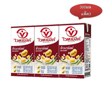 ไวตามิลค์ UHT สูตรข้าวบาร์เล่ย์ 300 มล.(แพ็ค3)