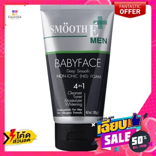 ดูแลผิวหน้า สมูทอี เมน เบบี้เฟซ โฟมล้างหน้า สำหรับผู้ชาย 4 ออนซ์ Smooth E Men Baby Face Facial Foam for Men 4 o