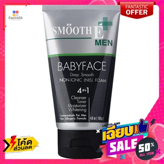 ดูแลผิวหน้า สมูทอี เมน เบบี้เฟซ โฟมล้างหน้า สำหรับผู้ชาย 4 ออนซ์ Smooth E Men Baby Face Facial Foam for Men 4 o