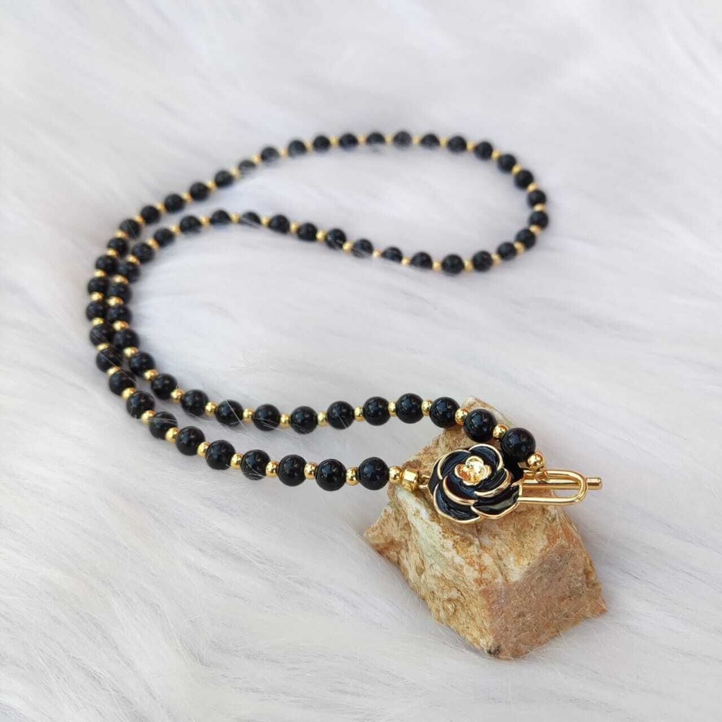 🍀 N002 - หยกธรรมชาติ 14K Gold สร้อยคอ 5 มม.เมล็ดธรรมชาติ 14K金项链 5 มม.