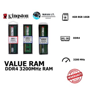 COINSคืน15%⚡FB9JMZV6⚡ KINGSTON VALUE RAM KVR32N22S6/4 /KVR32N22S8/8 /KVR32N22S8/16 C3200MHZ RAM LI