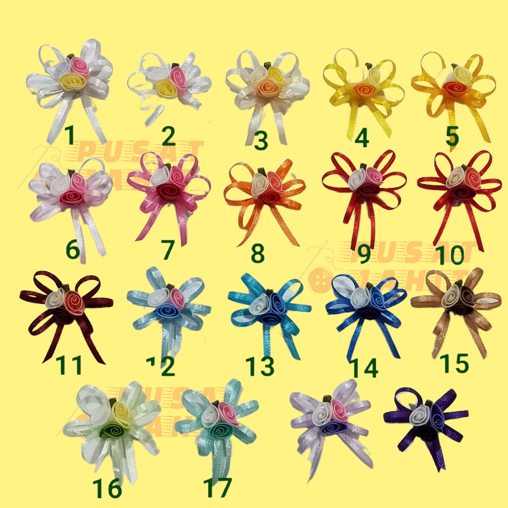 FLOWER KORSAGE RIBBON ROSE FLOWER APPLICATION B3K SOUVENIR