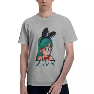 เสื้อยืดแขนสั้นลําลอง ผ้าฝ้าย พิมพ์ลาย Bandai Dragon Ball Z Bunny Bulma DBZ Glitch สําหรับผู้ชาย_04