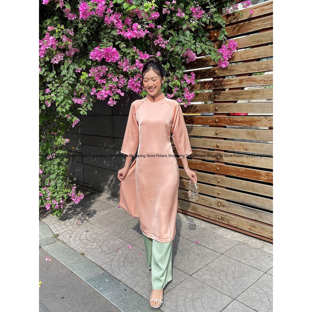 MS055 SIMPLE SLIM PATTERN Ao Dai (WITH BIGSIZE) {{trang_julie_store}