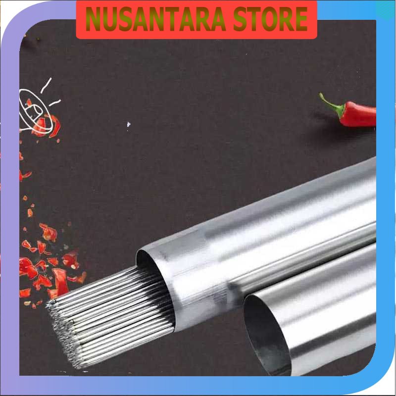 NUSANTA STORE - TCook Stainless Steel BBQ Satay Skewer Storage Tube 35cm - TC19
