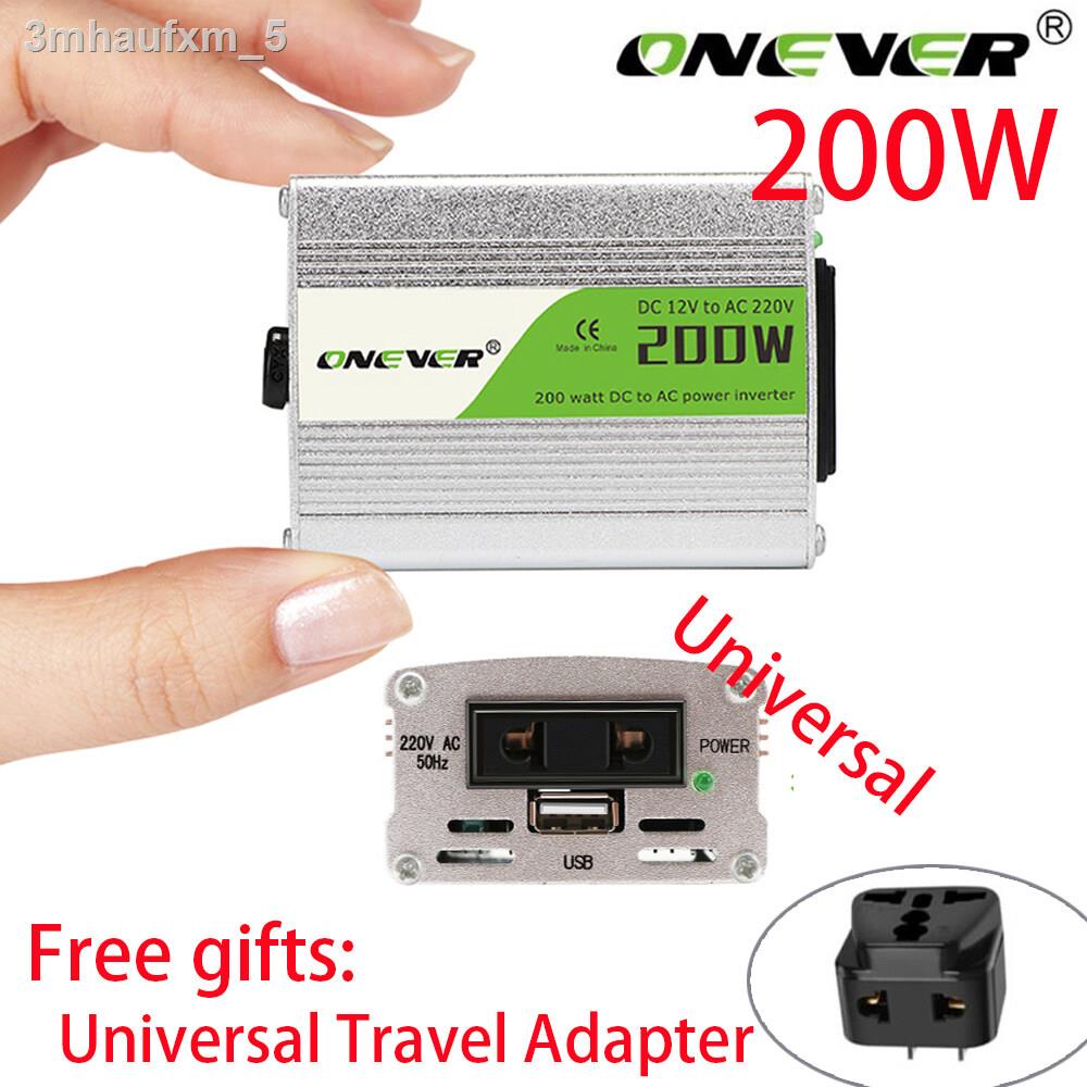 ONEVER Universal อินเวอร์เตอร์ 12V200W เครื่องแปลงไฟรถเป็นไฟบ้าน ตัวแปลงไฟรถ ใช้อุปกรณ์ไฟบ้านได้ในรถ DC 12V to AC 220V 2