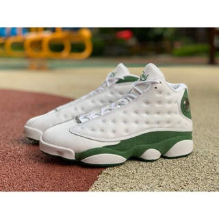 5ijw Air Jordan 13 Ray PE AJ13 รองเท้ากีฬา สีขาว สีเขียว สําหรับผู้ชาย 414571-125 F3fq MWME