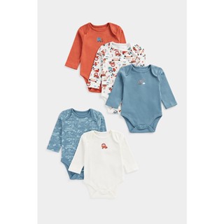 Mothercare Trucks Long-Sleeved Bodysuits - 5 Pack CD312 ชุดบอดี้สูทเด็ก