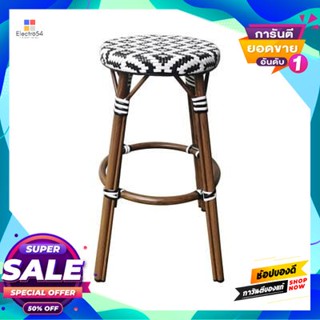 LISE เก้าอี้บาร์สตูลหวายเทียม LISE รุ่น ABL-32 สีขาว - ดำ LISE FONTE Artificial Rattan Barstool Model ABL-32 White - Bla