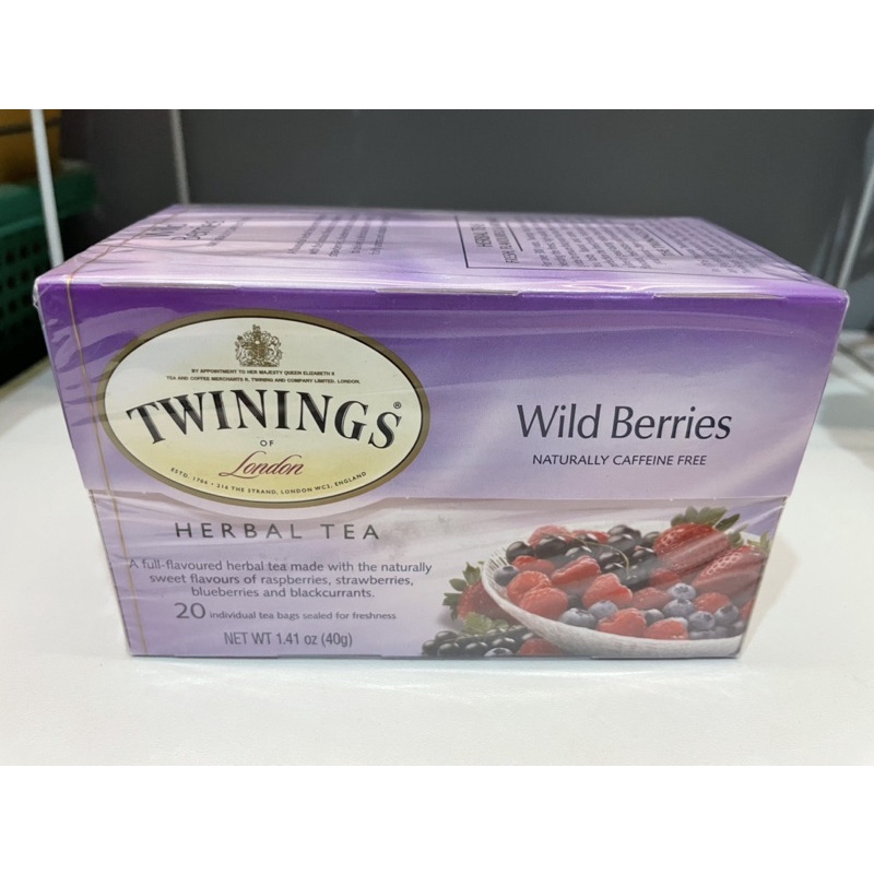 พร้อมส่ง🎉🎉 ชาทไวนิงส์ Twinings, Herbal Tea, Wild Berries, Caffeine Free, 20 Tea Bags