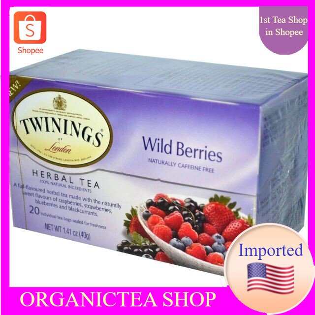 ชาทไวนิงส์ Twinings, Herbal Tea, Wild Berries, Caffeine Free, 20 Tea Bags💚พร้อมส่ง💜