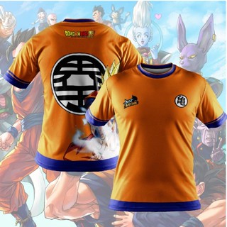 เสื้อยืดแขนสั้น พิมพ์ลายการ์ตูน Dragon Ball 3 มิติ ทรงหลวม แฟชั่นฤดูร้อน สไตล์ญี่ปุ่น สําหรับเด็กวัยรุ่น