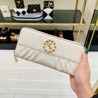 🌈พร้อมส่ง 𝐋𝐘𝐍​ Greta long​ wallet คลอใหม่​ กระเป๋า​ตังค์​ใบยาว​ หน้าไข่มุก​(พร้อม​กล่อง)​