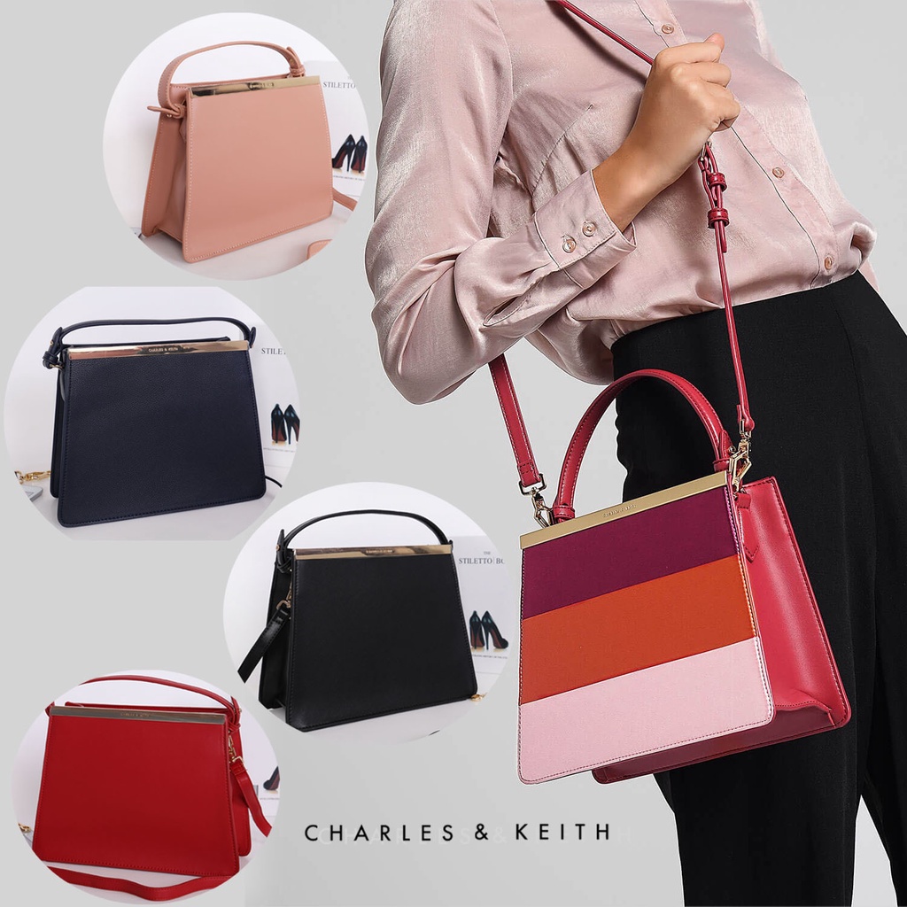 CHARLES & KEITH STRUCTURED HANDBAG AOL224 👉เช็คก่อนกดสั่ง