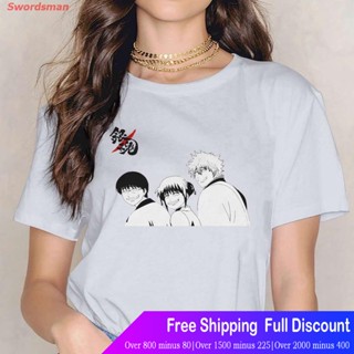 ผ้าฝ้าย 100% เสื้อยืดกีฬา Kawaii เสื้อยืดคอกลมแขนสั้นพิมพ์ลายการ์ตูน Gintama Gintama สไตล์ฮาราจูกุสําหรับผู้หญิ_08