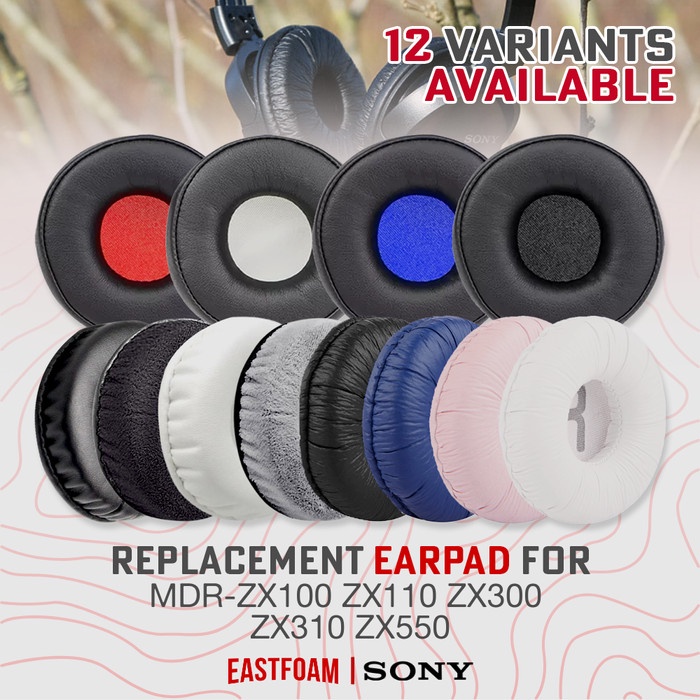 Earpad Earcup Sony MDR ZX100 ZX110 ZX300 ZX310 ZX550 แผ่นรองหูฟังโฟม