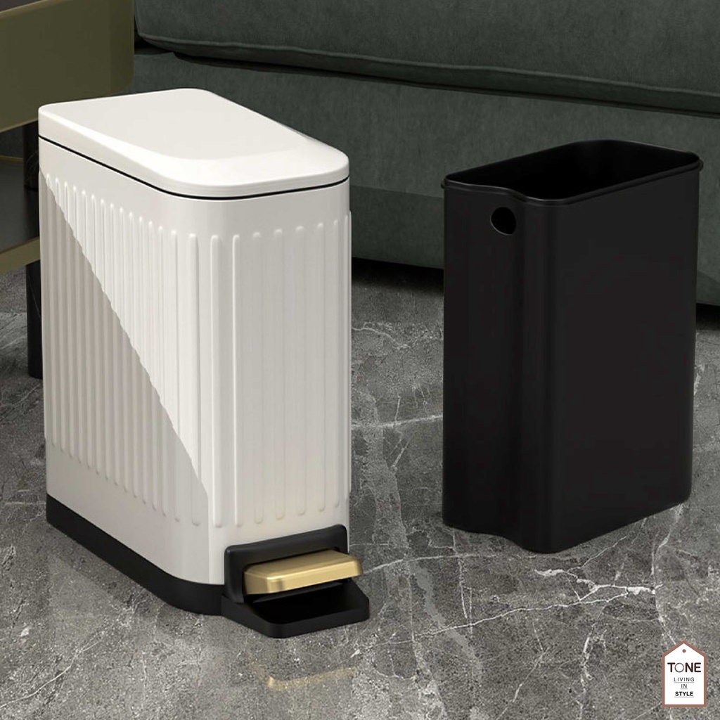 ถังขยะสเตนเลส ทรงสี่เหลี่ยมผืนผ้า 6 ลิตร (MH_161) ถังขยะแบบเหยียบกันน้ำและกันกลิ่น - รูปที่ 4