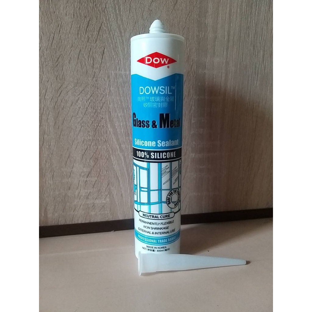 DOWSIL (Dow Corning) ซิลิโคน 100% Glass & Metal ยาแนวกันรั่วซึมของน้ำ ความชื้น อากาศ คุณภาพสูงไม่เป็นกรด 300ml. (สีขาว)