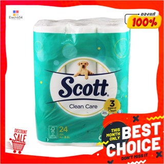 TOILET กระดาษชำระ SCOTT CLEAN CARE แพ็ค24TOILET TISSUE SCOTT CLEAN CARE PACK 24