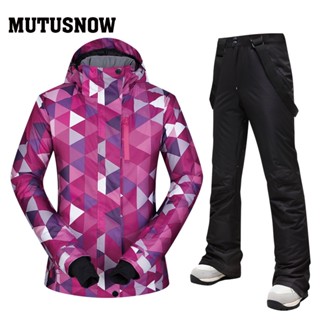 @ Supply ski suit womens suit Korean single board double board waterproof windproof warm purple triangle one piece 3HSM