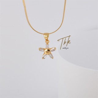 TBK สร้อยคอแฟชั่น ทอง จี้ สแตนเลส เพชร แฟชั่นเกาหลี นำเข้า ไม่ลอกไม่ดํา 18K เครื่องประดับ สําหรับผู้หญิง 348n