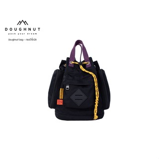 DOUGHNUT BAG : Pyramid Tiny Happy Camper Series : BLACK  กระเป๋าโดนัทกันน้ำได้ ผลิตจากผ้าไนลอน 420D น้ำหนักเบา กระเป๋าโดนัท กระเป๋าถือ กระเป๋าผู้หญิง กระเป๋า กระเป๋าเดินทาง ( รหัสสินค้า 09644 )