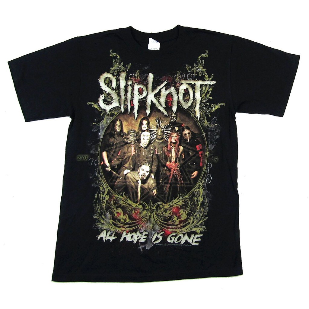 T-Shirtเสื้อยืด ลาย Slipknot All Hope Is Gone 2009 Tour Qc-Oh สีดํา สไตล์คลาสสิก สําหรับผู้ชาย GNagmk49ECapgn71 S-5XL
