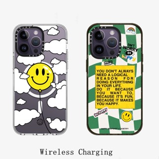 ของแท้ CASETiFY เคสโทรศัพท์มือถือ PC อะคริลิคแข็ง ลายหน้ายิ้ม สําหรับ iPhone 14 14Pro 11 12 13 Pro Max