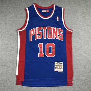 ขายดี 【2 สไตล์】เสื้อกีฬาบาสเก็ตบอล ลายโลโก้ NBA PMloek41GBbpjk35 No.10 RODMAN สีฟ้า