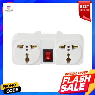 plug ปลั๊กแปลง 2 ขาแบน TOSHINO รุ่น TW2 สีขาวAdapter plug 2 flat pin TOSHINO model TW2 white