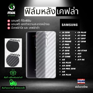 ฟิล์มหลังเคฟล่า Samsung รุ่น A71 5G,A51,A8 Star,J8,J6,A7 2018,A7 2017,C9 Pro,A9 Pro,A8 Plus,A9 Pro,J4 Plus,J6 Plus,J7 Pr